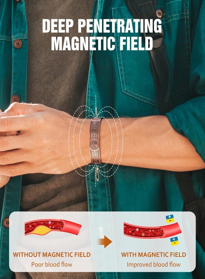 أساور جيكانوري النحاسية المغناطيسية للرجال والنساء - مغناطيس بيضاوي مطور - أساور قابلة للتعديل - Image 4